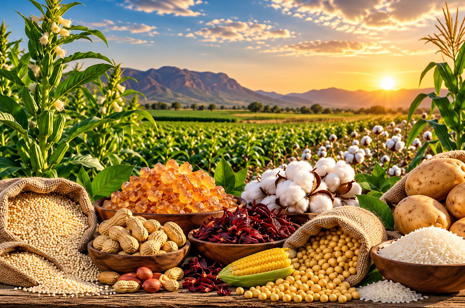Golden Harvest at Sunset
