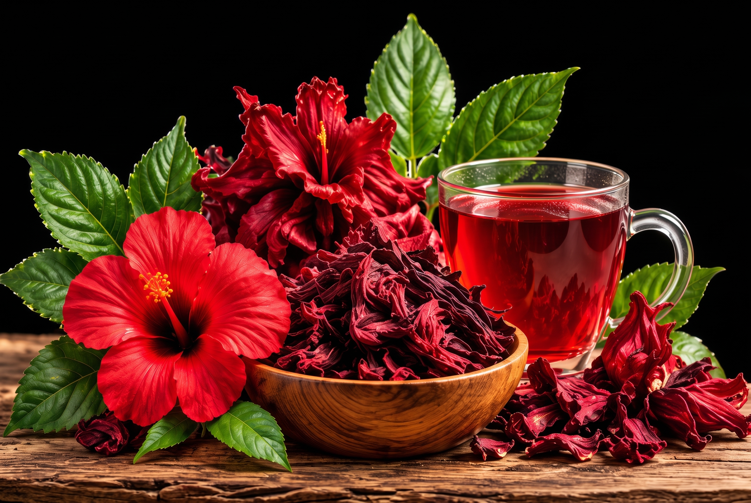 Rustic Hibiscus Tea Still Life